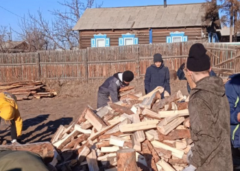2 и 3 ноября студенты Кижингинского филиала участвовали в волонтёрском десанте — помогли в расколке дров семье мобилизованного.